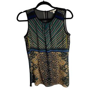 Cabi Size S Buchanan Mixed Animal Print Tank Top Semi Sheer Mob Wife 565 Black